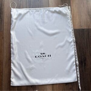 Coach Extra Large Coach dust bag 29”x24”! White satin w/cord! Great for Tote!